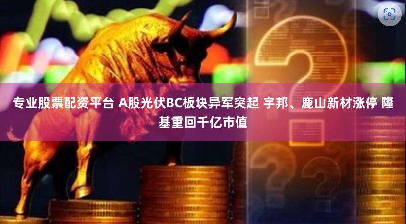 专业股票配资平台 A股光伏BC板块异军突起 宇邦、鹿山新材涨停 隆基重回千亿市值